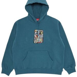 Supreme Neil Blender Mosaic Hooded Sweatshirt slate gray large